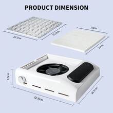 Nageldammsugare: Supertyst dammsugare, återanvändbart filter, stark sugkraft, lågt ljud. Nagelkonstverktyg