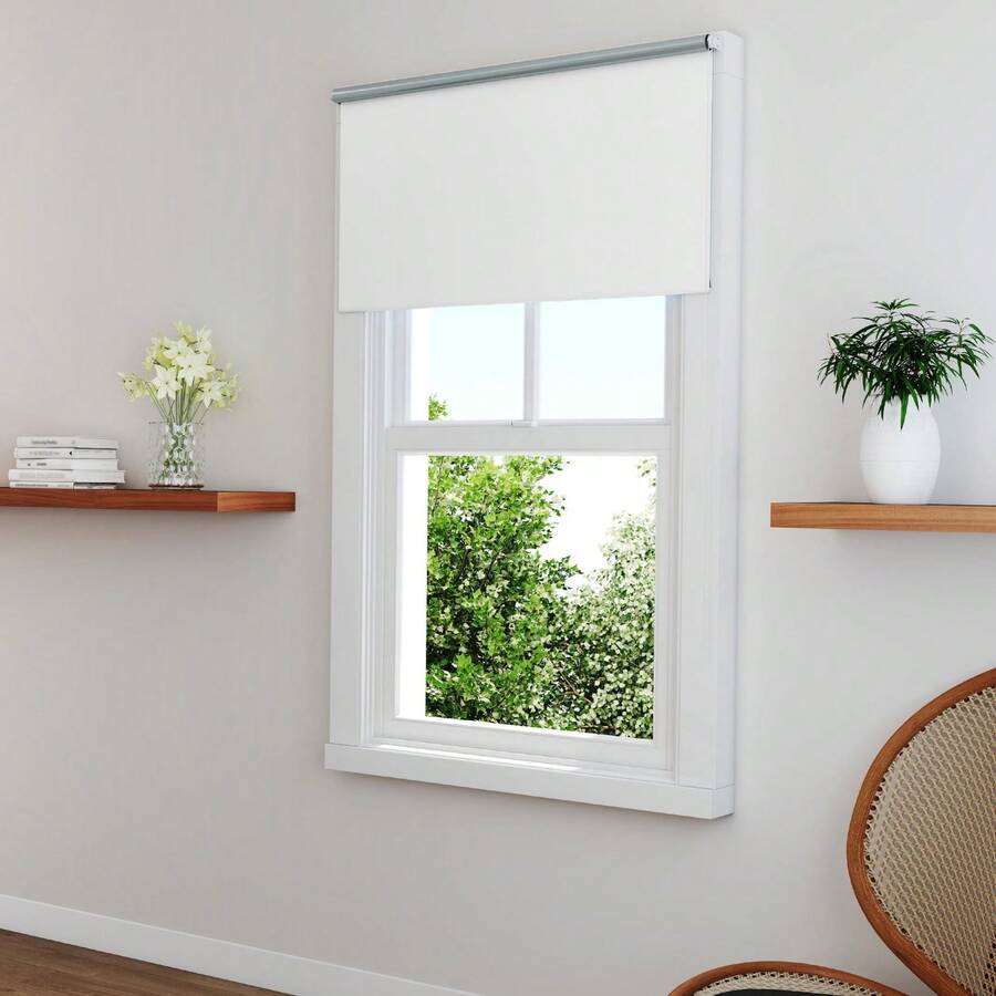 VA-Cerulean Blackout Blinds Klemmfix Without Drilling 100 X 160 Cm – Thermal Protection Blinds, Side-Closing Blinds, Blinds For Windows And Doors, Privacy And Sun Protection (Black/Grey/White) - 白色 - 查看 1