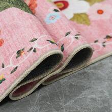 9x12 Area Rugs Living Room - Large Boho Stain-Resistant Rugs With Non-Slip Backing, Vintage Design Bedroom, Beige/Brown, Home Decor Floor - Pink Flower - View 8