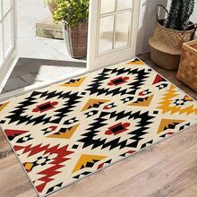 3x5 Rugs, 2x3 Rug, Southwestern Rustic Area Rug, Colorful Geometric Door, Washable & Non - Slip Small Carpet, Home Decor - Đỏ Vàng Be - Xem 4