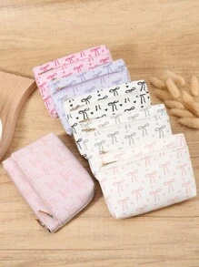 粉色蝴蝶结爱心图案时尚小巧轻便时尚适合周年纪念日适合生日礼物适合白领人士适合男士适合女士钱包迷你钱包零钱包钱包 - 粉色 - 查看 3