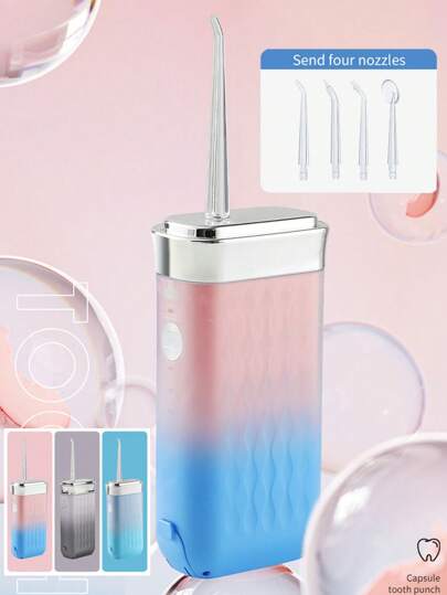 Hydropulseur électrique, irrigateur oral portable sans fil, avec 3 modes et 4 buses, réservoir rétractable, fils dentaires électriques pour les soins bucco-dentaires à domicile, parfait pour les voyages d'affaires, les festivals, options de cadeau