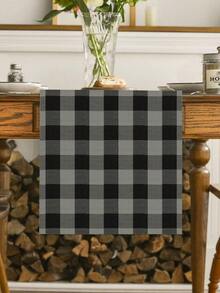 1pc Classic Buffalo Check Table Runner, Red & White Plaid Polyester Tablecloth, Placemats, Woven Rectangle Tablecloth, Suitable For New Year, Valentine's Day, Easter, Harvest Festival, Halloween, Christmas, Multi-Purpose Holiday Cabin Decoration, Camping Party Supplies - Multicolor - View 22