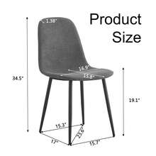 MUUOKY Modern Dining Room Chairs Set Of 6, Linen-Cotton Dining Chair Set - Six Pieces In Dark Gray For Dining Room Kitchen Living Room, Office, Apt, Kitchen Table, Easy To Clean, Easy To Assembly, Home Decor - Màu xám đen - Xem 3