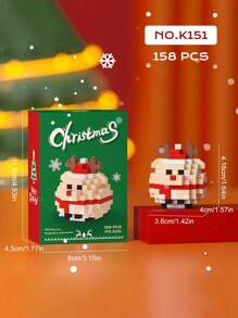 Children's Christmas Assembling Toy Building Block Set, Santa Claus, Snowman, Christmas Tree Cartoon Toy, Holiday Gift/Desktop Decor