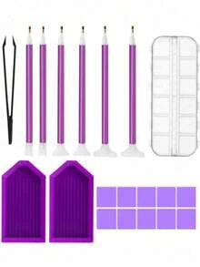 1set 20pcs Diamond Painting Tool Kit (with Diamond Painting Storage Box)