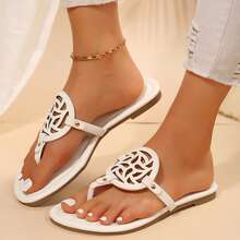 Women's Comfortable Dressy Thong Sandals Flip Flop Sandals Flat Sandals - 白色1 - 查看 9