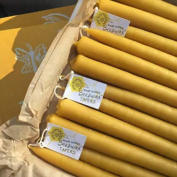 4pcs Beeswax Taper Candles, 8-Inch Dripless Pure Beeswax Candles Burning 6 Hours, Natural Beeswax Candle Sticks, Smokeless And Odorless Beeswax Candles For Home Decor, Dinner, Prayer, Christmas, Easter, Halloween, Fireplace, Lighting, Emergency, Wedding, Church, Perfect For All-Night Celebrations, Parties And Holidays