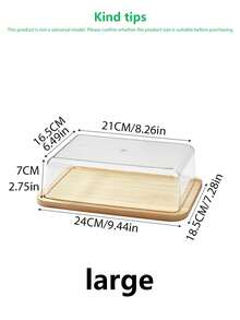 1pc/2pcs Bamboo Butter Dish, Butter Dish With Lid, Butter Box, Cake Box, Small Transparent Box For Storing Butter, Small Cakes, Fruits And Bread In The Kitchen, Exclusive Box For Cheese, Home Decoration, Kitchen Tool, Pre-Meal Preparation, Dining Room Accessory, Refrigerator Organizer. - Transparent - View 13