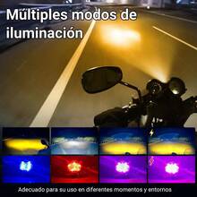 Par Faros Auxiliares De Lupa Led Luz Color Estrobo Para Moto - Blanco - Ver 7