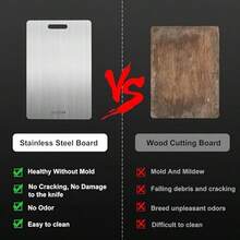 1pc 2025 High Quality Cutting Board - Double Sided, Stainless Steel, For Kitchen And Dining, Durable, Food, Easy To Clean Kitchen Preparation Mat, For Vegetables, Fruits, Chicken And Beef, Kitchen Gadgets - Silver - View 4