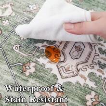 9x12 Area Rugs Living Room - Large Boho Stain-Resistant Rugs With Non-Slip Backing, Vintage Design Bedroom, Beige/Brown, Home Decor Floor - Sage - View 4