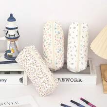 pieza de hermoso estuche de lápices de una sola capa con lazo, bolsa de almacenamiento con diseño de patrón floral, un imprescindible para la temporada de regreso a clases. - 1192-2 pequeño - Ver 3