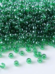 GO2CJBEADS 10 جرام متعدد الألوان حبيبات زجاجية دائرية بقطر 2 مم بخط فضي للاستخدام في صناعة الأساور DIY