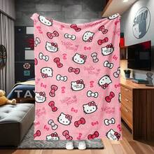 1pc Sanrio Hello Kitty Printed Throw Blanket, Lightweight All Season Blanket Suitable For Gifting To Friends And Family, Party Decor, Sofa, Bedroom And Living Room Home Decor, Leisure And Travel/Camping