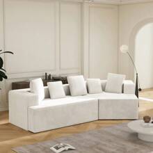 Divano angolare 3 posti, divani da soggiorno con 5 cuscini, divano componibile in velluto a coste senza struttura, divano compatto per soggiorno, studio