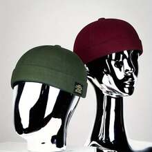 Gorro sin ala para hombres y mujeres, gorro clásico de algodón de Color sólido con cuentas, gorro de Hip Hop para actividades de ciclismo al aire libre - Negro - Ver 11
