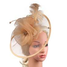 1 pieza Sombrero de tocado vintage estilo Y2K, accesorio de cabello dorado para Kentucky, sombrero de almohada para iglesia, accesorio de cabeza dorado para mujer para cóctel, boda, té, fiesta, regreso a la escuela, útiles escolares, regalos