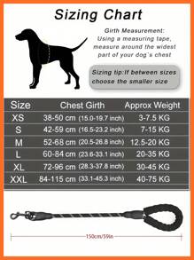 Customizable Reflective Dog Harness Leash Set, Adjustable Pet Chest Vest With Personalized Name & Phone Number Patch, Polyester, Striped Design, Washable Dog Harness,Christmas Gift Supplies - Multicolor - View 4