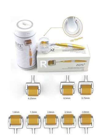 540/192 Rullo microaghi in oro per ringiovanimento, rullo dermatologico per cicatrici da acne, cura della pelle, trattamento della perdita di capelli/Guida per la cura di sé/Ritorno a scuola/Confezione protettiva, Bellezza, Prodotti per la cura della pelle, Spa, Cura di sé, Strumenti per la cura della pelle, Cura del viso, Forniture per estetiste, Massaggio, Strumento per massaggio del viso, Rullo per il viso