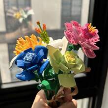 DIY Assembly, Eternal Building Block Flowers No Watering Needed, Home Desktop Decor Ornament - 1 Item - View 3