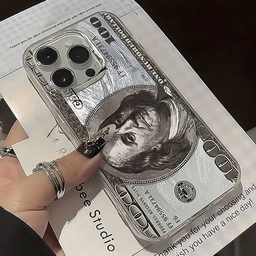 1 pieza Funda de teléfono a prueba de golpes con estampado de dólar estadounidense de moda y única, adecuada para iPhone 11, 12, 13, 14, 11 Pro Max, 12 Pro Max, 13 Pro Max, 14 Pro Max, XR, 15, 15 Pro, 15 Pro Max, 16, 16 Pro, 16 Pro Max, resistente al agua, a las caídas y a los arañazos