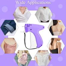 快速服装固定器、缝纫机固定器、绗缝枪、微型缝纫枪、用于服装的迷你缝纫卷边枪、用于服装的微型标记缝纫工具（1 个标记枪 + 6 根针 + 胶针 500 白色和 500 黑色） - 粉色 - 查看 6