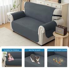 YSTYLE 1/2/3/4 Seater Sofa Cover With Armrests, Universal Armchair Cover, Non-Slip Sofa Cover, Scratch-Resistant Sofa Cover, Stain-Resistant Sofa Cover, Sofa Protector For Cats And Dogs - Dark Grey - View 3