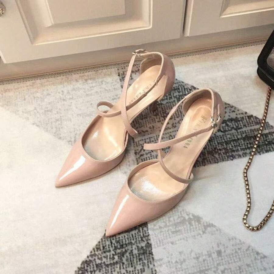 Women Pumps - 杏色皮麵[9cm] - 查看 1