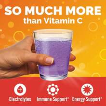 Emergen-C Vitamina C Ashwagandha Bebida en Polvo, Suplemento Dietético para Apoyo Inmunológico, Mezcla de Bayas - 18 Unidades