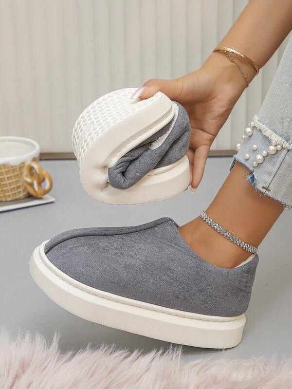 بوت ثلج من الفليس للنساء المقاس الكبير 36-45، للاستخدام الداخلي والخارجي، بدون رباط، بوت قصيرة كاجوال