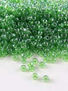 GO2CJBEADS 10 جرام متعدد الألوان حبيبات زجاجية دائرية بقطر 2 مم بخط فضي للاستخدام في صناعة الأساور DIY