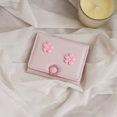 2025新款韩版可爱碎花短款钱包三折卡包生日礼物送朋友女士钱包迷你钱包零钱包小钱包可爱钱包钱夹