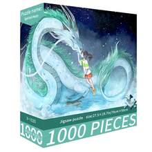 1 Scatola 1000 Pezzi Puzzle, Dimensione 70cm*50cm, Stile Pittura ad Olio di Paesaggio e Cartone Animato, Sollievo dallo Stress per Adulti, Arte Decorativa, Adatto per Ognissanti, Natale, Regalo