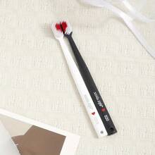 2/4/10pcs - Soft Hair Wide-Head Couple Toothbrush, Gentle Care For The Mouth, Meets Couple's Style Recognition And Care Needs - Black and White - View 7
