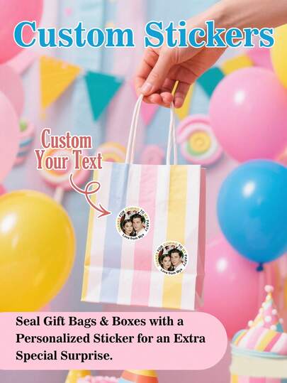 1set/15pcs Custom Birthday Party Favor Labels,Birthday Party Favor Stickers, Personalized Waterproof Vinyl Decal, Scrapbooks, Gift Wrapping, Unique Party Favors For Mom, Family Brunch, Heartfelt Gift For Graduate