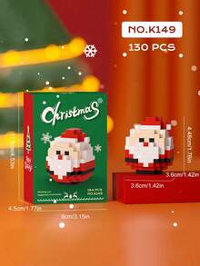 Children's Christmas Assembling Toy Building Block Set, Santa Claus, Snowman, Christmas Tree Cartoon Toy, Holiday Gift/Desktop Decor