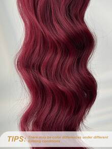 Extensiones de cola de caballo rizada de 28 pulgadas de largo - Peluca de cola de caballo sintética con peine y clip, extensiones de cola de caballo larga y esponjosa de onda profunda natural para mujeres, color rojo vino - Burdeos - Ver 9