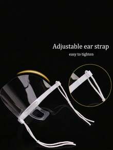 10 piezas Máscara facial de plástico transparente, máscara protectora de aislamiento, máscara desechable antipolvo para cocina y restaurante, diseño de sonrisa - transparente - Ver 4