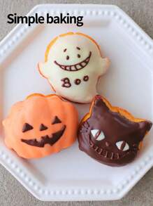 1 pieza Molde de silicona para pastel de Halloween, una herramienta para hacer gominolas, gelatina y chocolate con modelos de calabaza, fantasma y gato, decoraciones de repostería DIY y utensilios de cocina para fiestas festivas, herramientas para hacer postres, decoraciones de Halloween