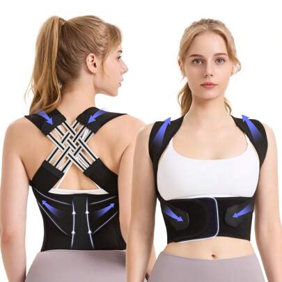 Ergonomic Back Support Brace – Adjustable Elastic Support, Breathable Fabric, Hand Washable, Posture Corrector For Men And Women,Sport Medicine, Posture Correction Ergonomic Design,Breathable Material, Back Brac,Unisex Adjustable Shoulder Strap, Comfortable And Breathable Design, Enhances Body Confidence, Lightweight And Flexible, Ideal For Daily Wear, Office Use, Sports And Fitness