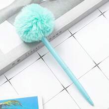 Cute Pom-Pom Ballpoint Pen, Laser Engraved Creative Metal Customized Cartoon Plush Pen, Office & Student Stationery,For School Supplies,Back To School - Multicolor - View 9