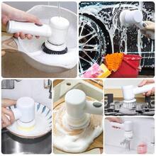 1pc Handheld Electric Cleaning Brush With 3pcs Or 5pcs Replacement Head Electric Spin Scrubber,Bathroom Cleaning Brush Power Scrubber For Kitchen, Bathroom Tub, Home,Shower Tile, Carpet Bidet, Cordless Spin Scrubber Household Suppliers Gadgets - Multicolor - View 3
