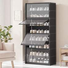 1pc (42cm/16.53 Inches) Wide Flip Cover Dustproof Shoe Cabinet, Multi-Layer Optional, Partition Cabinet Storage Box, Home Free Installation Shelving Unit, Suitable For Small Apartments
