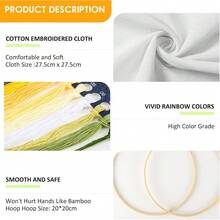 3 Piece Butterfly Embroidery Set For Beginners, Complete Kit With Hoop, Fabric, Thread & Tools,  DIY Cross Stitch Craft, Cute Christmas, Halloween Gift For Art & Sewing Enthusiasts - 彩色 - 查看 7