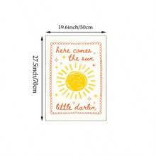 1 件“小宝贝，太阳来了”语录墙画，少女风格帆布画，文字海报，卧室装饰，适合客厅、卧室、公寓、宿舍、新生儿礼物，可选带框或不带框。 - 彩色 - 查看 12