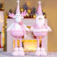 Weihnachts-Elastik-Schneemann, Feiertags-Dekoration, rosa dehnbarer Schneemann für Senioren, stehende Puppe, Feiertags-Geschenkdekoration - Verschiedenfarbig - Übersicht 4