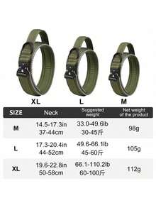 PETSIN 1pc Premium Tactical Dog Collar With Handle And Heavy-Duty Quick-Release Metal Buckle, Durable Thick, Adjustable, Reflective Trim, Suitable For Medium To Large Dog Training