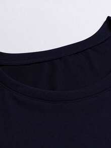 洛杉矶图案 T 恤，黑色涤纶男式洛杉矶 78 图案 T 恤 - 休闲宽松版型，可机洗短袖 T 恤，带有粗体数字印花 - 寶藍色 - 查看 5