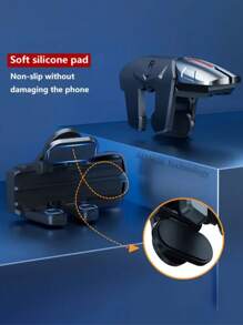 手机游戏手柄，手机游戏扳机，射击键控制器配件（不含电池），适用于手机玩家提升射击精度，提供更佳游戏体验，六指手机游戏扳机瞄准射击 L1 R1 ABS 按键，适用于安卓 iOS 通用游戏手柄摇杆